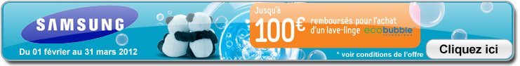 Jusqu'� 100� rembours�s pour l'achat d'un lave-linge Eco Bubble