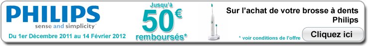 Jusqu'� 50� rembours�s pour l'achat d'une brosse � dents Sonicare ou Sensiflex