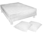 Ensemble 2 personnes EPEDA Lit MADRAS 160 pied blanc