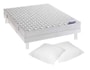Ensemble 2 personnes DUNLOPILLO Lit VAGUE 140 pied blanc