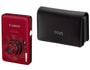 Pack Appareil photo num�rique + Housse CANON IXUS100ISROUGE+DCC-1200