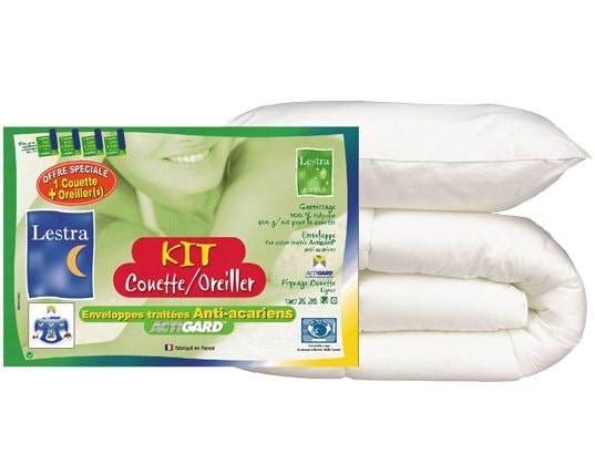 Ensemble couette + 1 oreiller LESTRA Couette  200 x200  cm + 1 oreiller