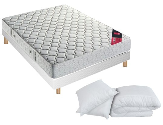 Ensemble 2 personnes EPEDA Lit MANDALAY 140 + couette