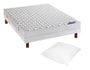 Ensemble 1 personne DUNLOPILLO Lit ARGANCE 80 pied merisier