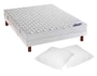 Ensemble 2 personnes DUNLOPILLO Lit ARGANCE 140x200 pied merisier