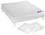 Ensemble 2 personnes DUNLOPILLO Lit ARGANCE 140x200 pied blanc