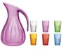 Ensemble verres et verseuse - pichet GUZZINI 6 verres hauts et carafe glycine