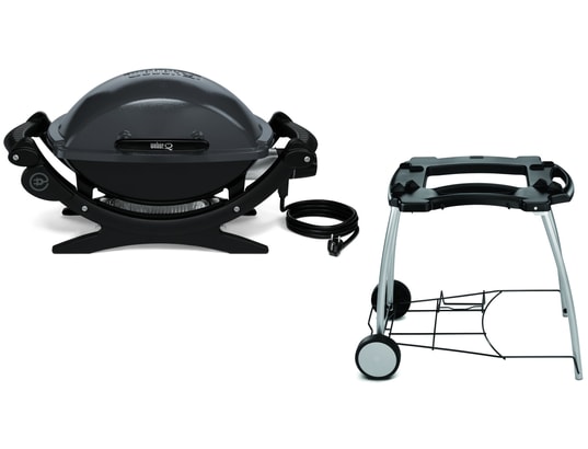 Barbecue �lectrique WEBER Q140 gris + chariot 6549