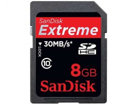 Carte m�moire  8 Go SANDISK SDHC 8 Go Extreme HD video