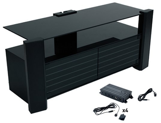 Meuble TV ERARD Archi noir + deport telecommande
