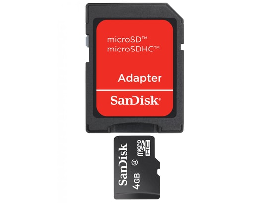 Carte m�moire  4 Go SANDISK Micro SD 4 Go + adaptateur SD