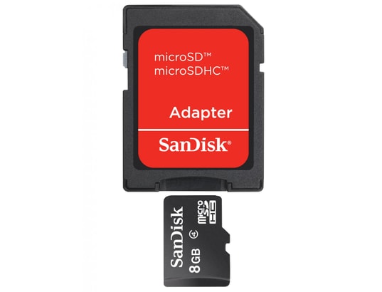 Carte m�moire  8 Go SANDISK Micro SD 8 Go + adaptateur SD