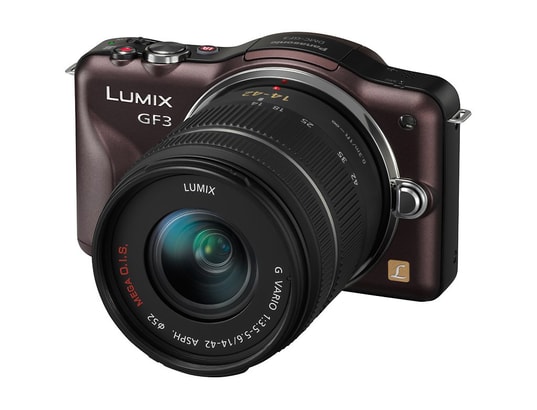 Appareil photo � objectif interchangeable PANASONIC DMC-GF3KEFT chocolat + 14-42mm