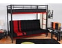 Lit mezzanine LIGNE UBALDI ZINO  NOIR/ROUGE
