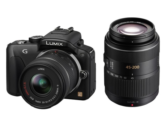 Appareil photo � objectif interchangeable PANASONIC DMC-G3WEGK noir 14-42 + 45-200 mm