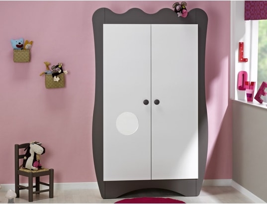Armoire SOFAMO Armoire Doudou taupe et blanc