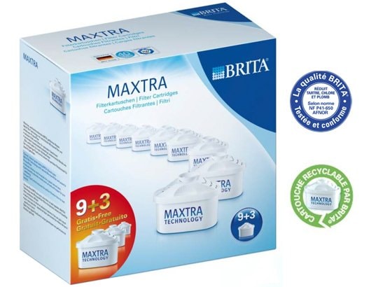 Pack de cartouches filtrantes BRITA MAXTRA 9 + 3 gratuites