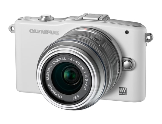 Appareil photo � objectif interchangeable OLYMPUS Pen E-PM1 blanc + 14-42mm