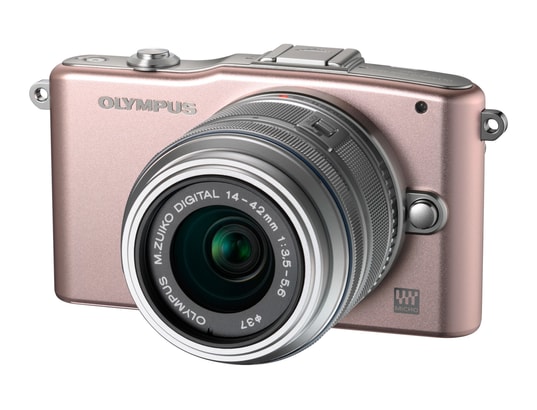 Appareil photo � objectif interchangeable OLYMPUS Pen E-PM1 rose + 14-42mm
