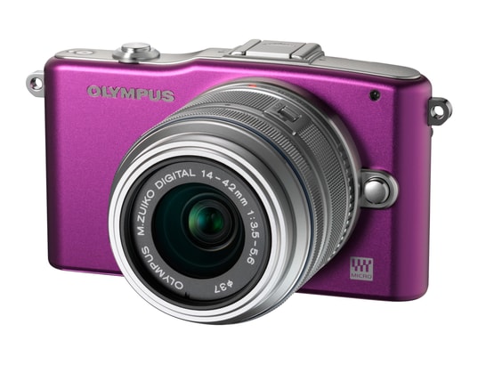 Appareil photo � objectif interchangeable OLYMPUS Pen E-PM1 violet + 14-42mm