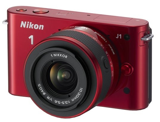 Appareil photo � objectif interchangeable NIKON 1 J1 rouge + 10-30mm