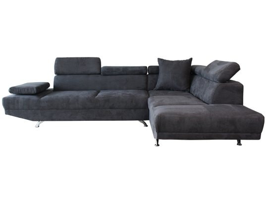 Canap� microfibre HDC AMELIE angle droit Gris Anthracite