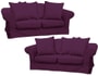 Salon tissu HDC Pack Susie 3+2 places aubergine