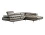Canap� cuir EUROPE DISCO angle droit gris olive