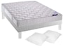 Ensemble 2 personnes DUNLOPILLO Lit INT20 140 x 190 pied blanc