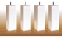 Jeu de pieds Carr� MRG Carre 50 x 150 laque blanc 8mm
