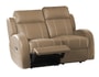 Canap� cuir EUROPE CANVAS 2 places relax taupe