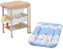 Table � langer baignoire GEUTHER Hanna naturel+matelas zebres