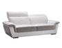 Canap� cuir SATIS CITY 3 places blanc et gris