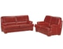 Salon cuir LIGNE UBALDI Pack Alessandra 3+2 places bordeaux