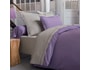 Parure de lit housse de couette HACOT et COLOMBIER Easy clip hdc 240x220 + 2 to 63x63 grege/violine