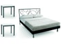 Lit d�co RESISTUB Lit Amira Somico 160x200 + 2 chevets gris