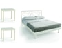 Lit d�co RESISTUB Lit Amira Somico 160x200 + 2 chevets blanc