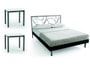 Lit d�co RESISTUB Lit Amira Somico 140x190 + 2 chevets gris
