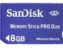 Carte m�moire 8 Go SANDISK Sandisk  MEMORY STICK  DUO 8 G
