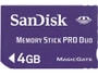 Carte m�moire 4 Go SANDISK Memory Stick Duo 4 G