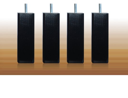 Carre H15cm L5cm laque noir filetage 8mm