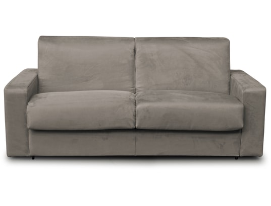 Amsterdam2 3 places micro fibre marron matelas 140