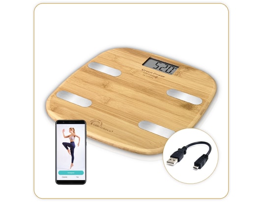 Impédancemètre connecté sans pile USB 150kg Bambou