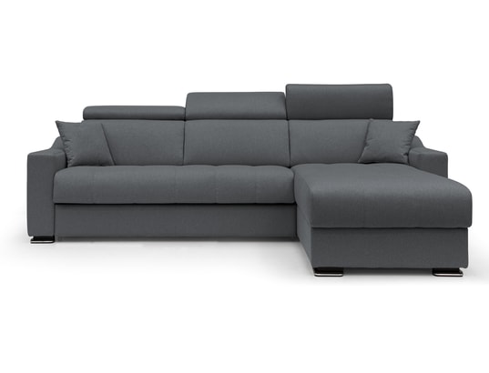 Noah canapé 3 pl angle reversible gris foncé 140cm