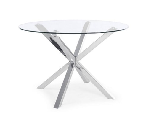 May table verre / inox diamètre 114 cm