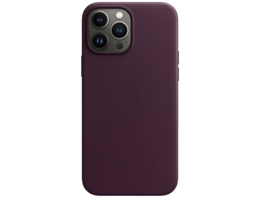 Coque cuir MagSafe iPhone 13 Pro- Dark Cherry