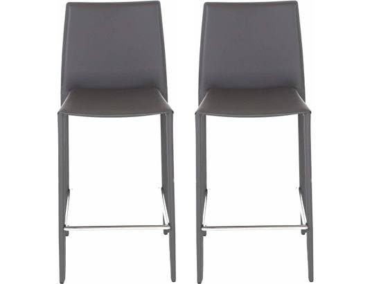 Lot de 2 Tabourets plan de travail Gris foncé