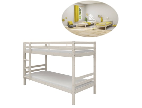 Lit superposé évolutif Actim 2x 90x190 blanchi