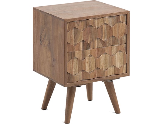Image chevet 2 tiroirs bois d'acacia
