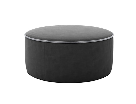 Pouf Cercle tissu big gris foncé diam.86 h.40